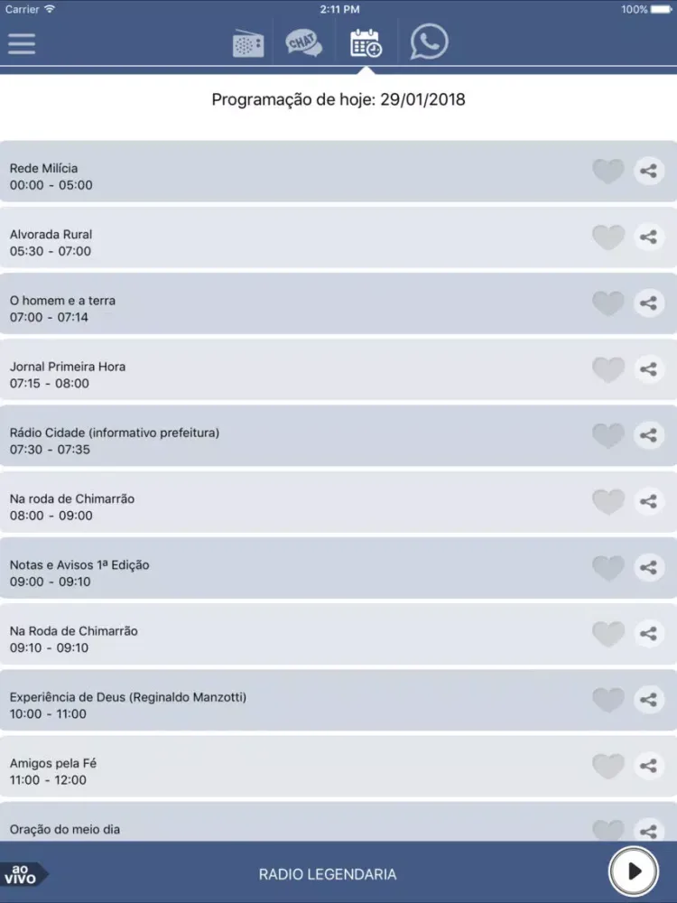 Rádio Legendária AM 960 iPad  Screenshots