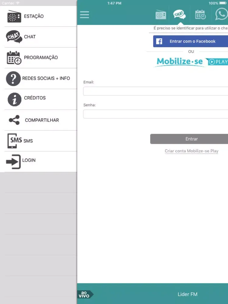 Zrzuty ekranu Líder FM iPad 