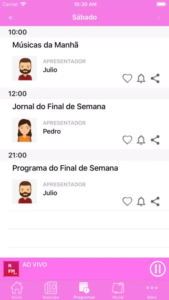 Capturas de tela do Radio Karen