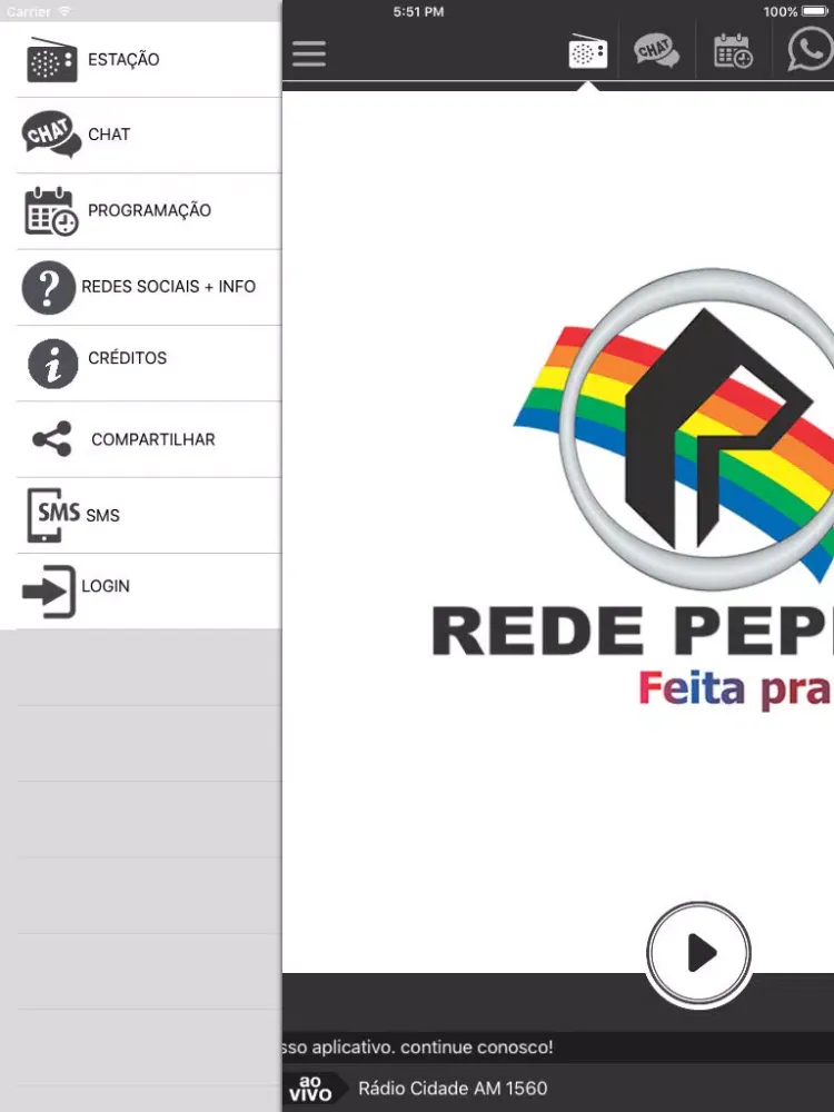 Rádio Cidade 1560 iPad  स्क्रीनशॉट