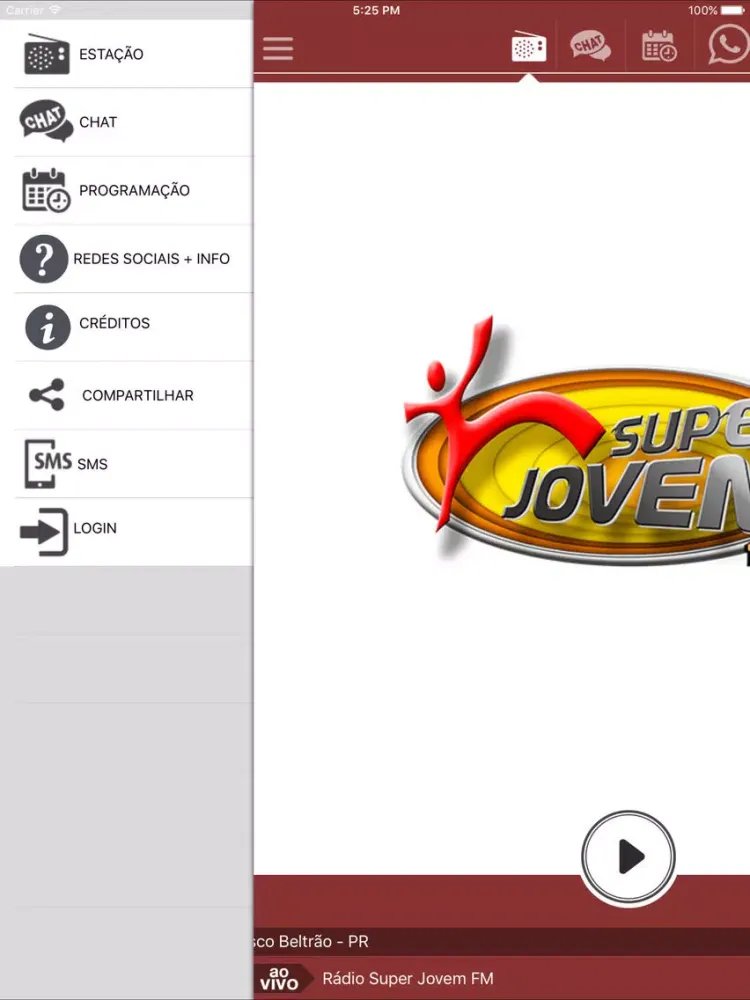 Rádio Super Jovem Beltrão iPad  स्क्रीनशॉट