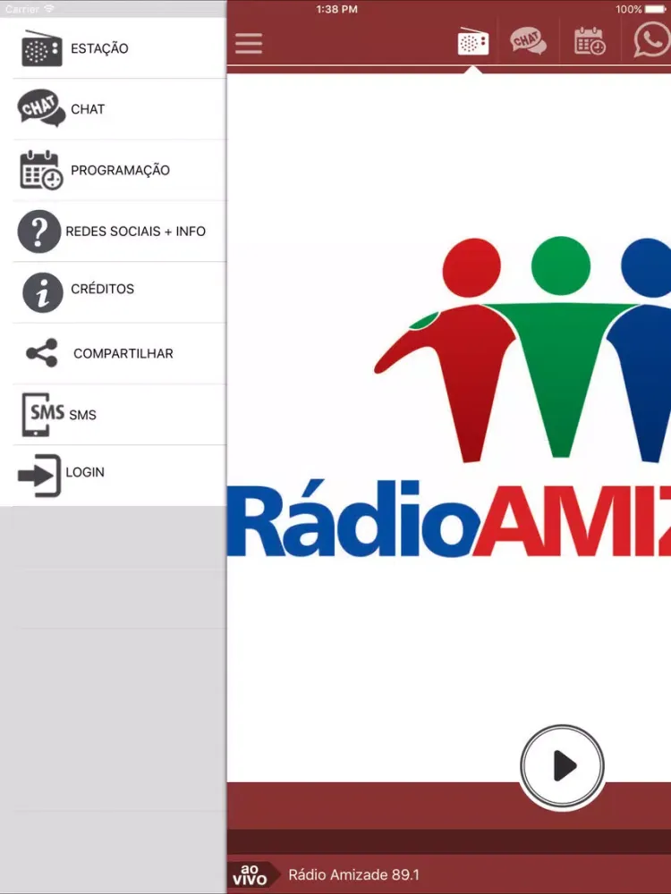 Rádio Amizade 89.1 iPad  Screenshots