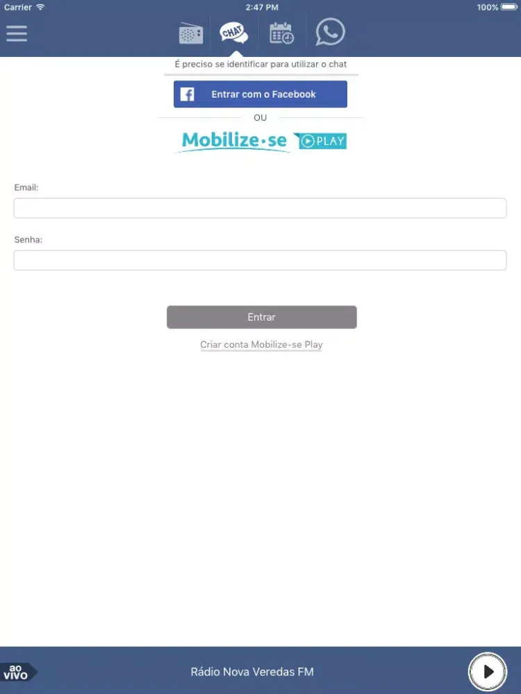 Rádio Nova Veredas FM iPad 應用截圖