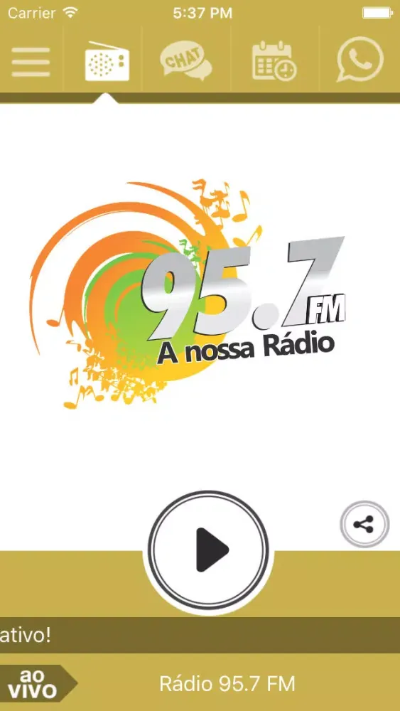 Capturas de tela do Rádio 95.7 FM
