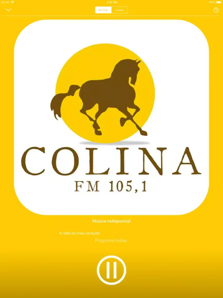 Tangkapan layar Radio Colina iPad 