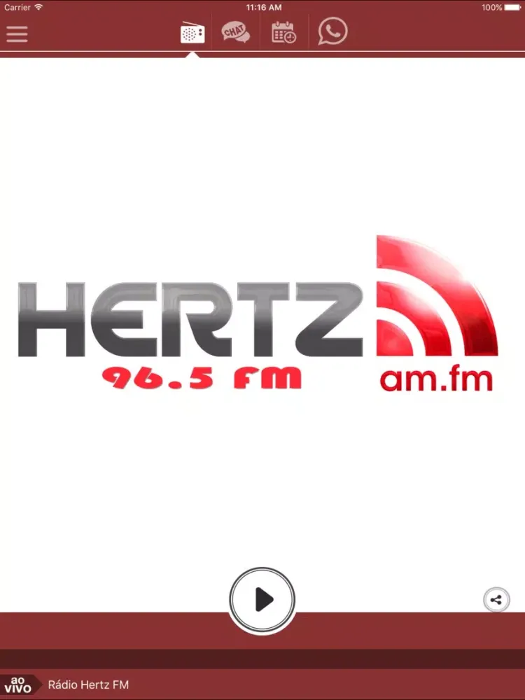 Capturas de tela do Rádio Hertz FM iPad 
