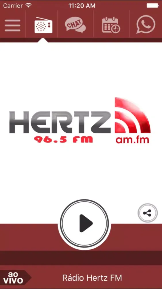 Capturas de tela do Rádio Hertz FM