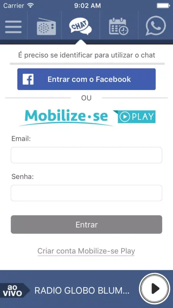 ภาพหน้าจอของ Rádio Globo Blumenau AM