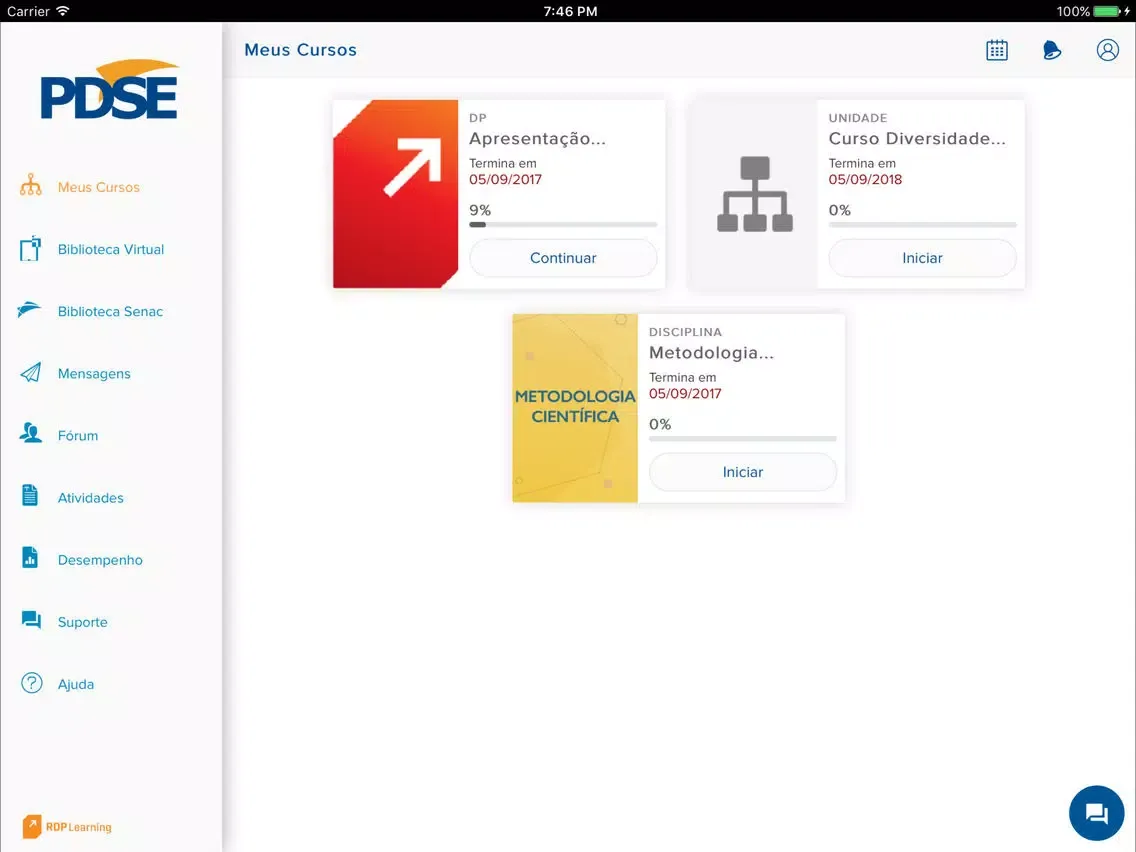 PDSE iPad  سکرین شاٹس