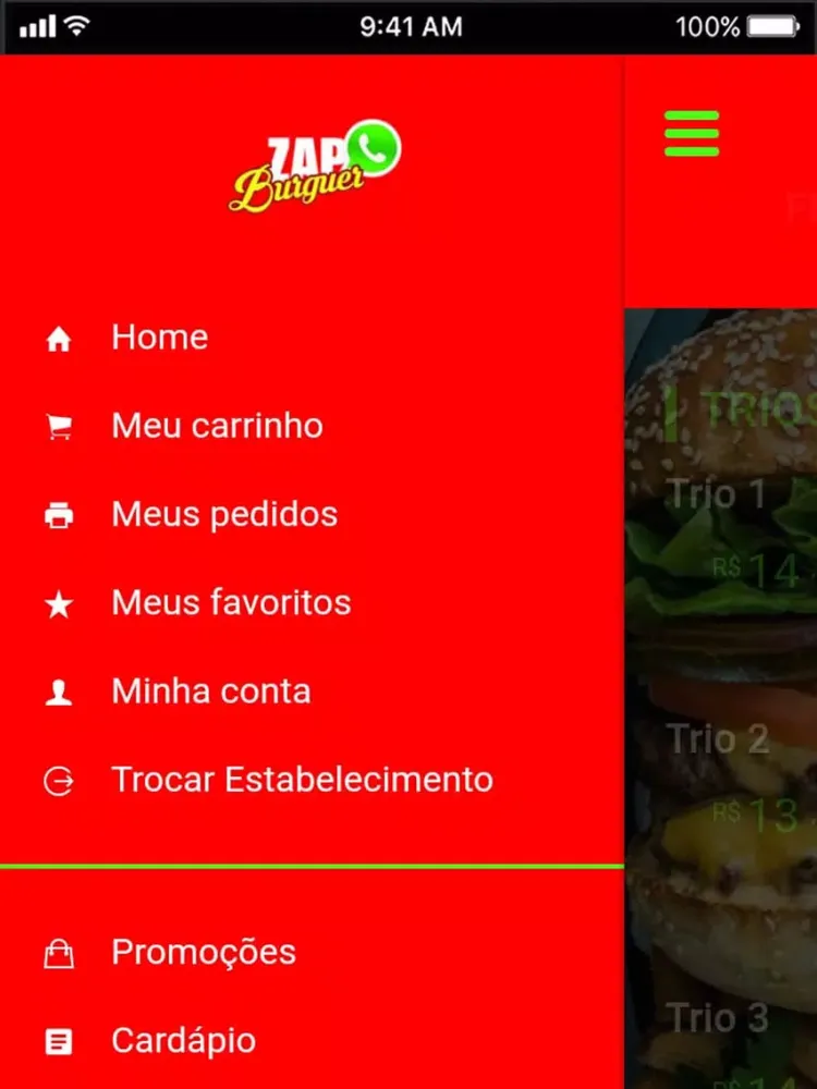 Ảnh chụp màn hình của Zap Burguer Maré iPad 