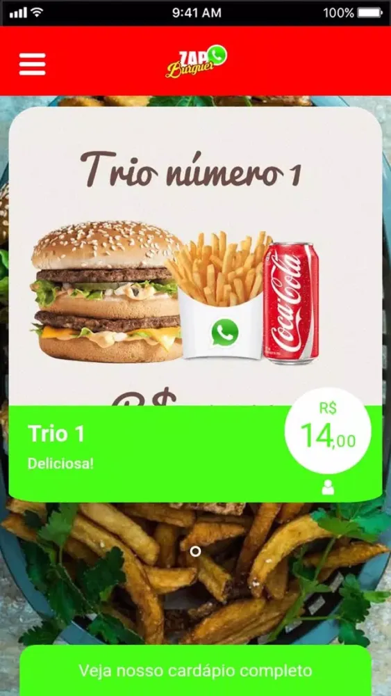 Ảnh chụp màn hình của Zap Burguer Maré