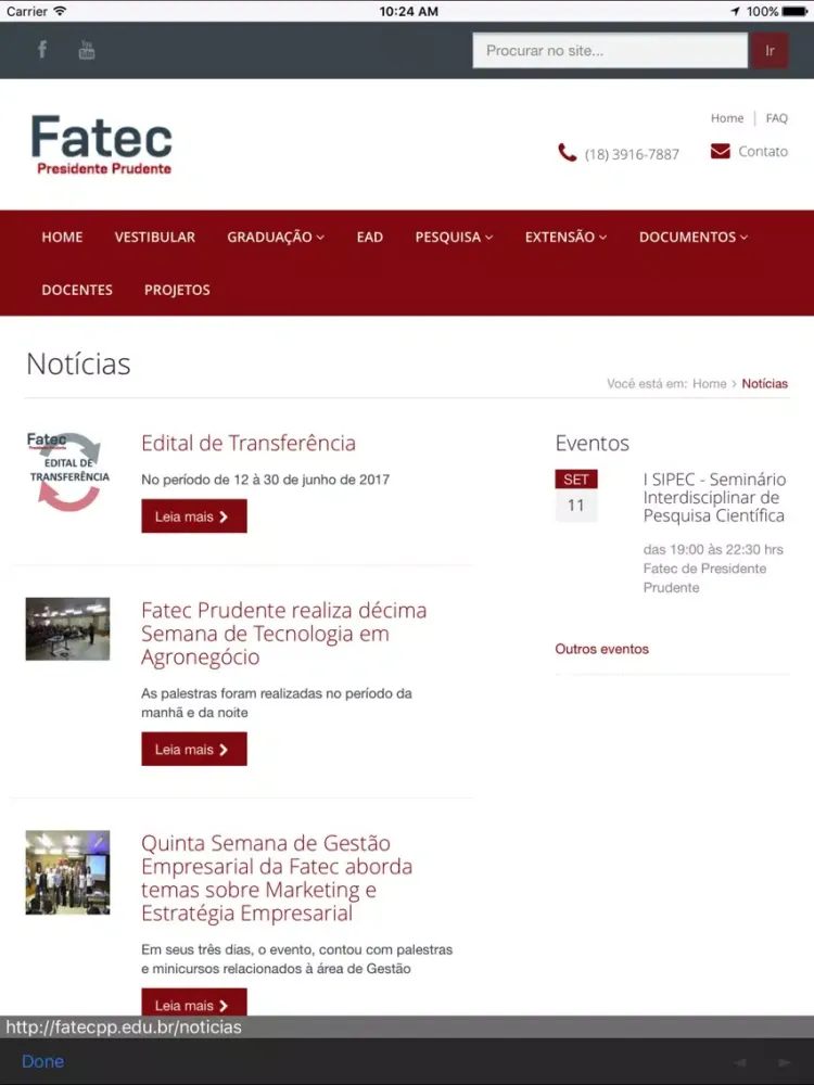 Скриншоты Fatec Prudente iPad 