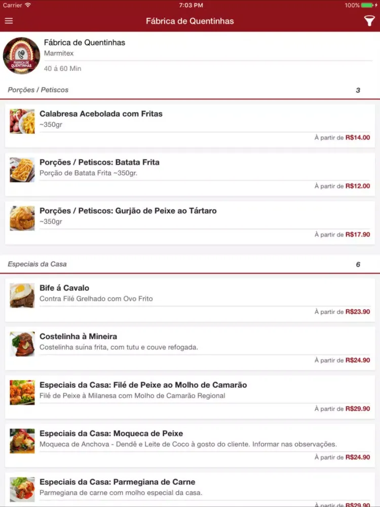 Скриншоты Fábrica de Quentinhas iPad 