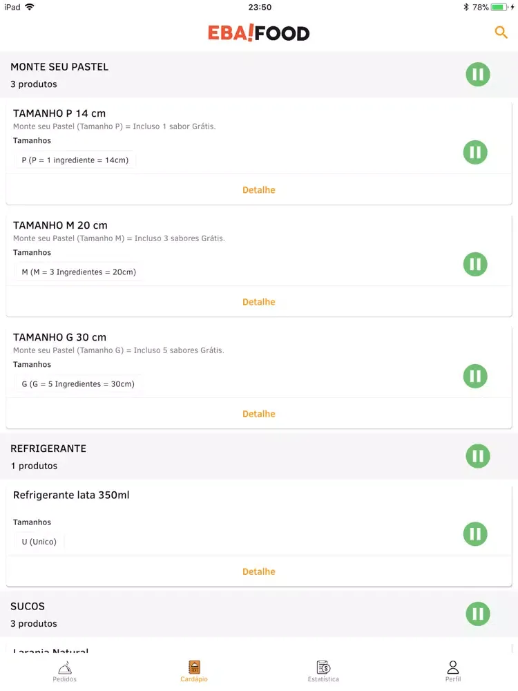 EbaFood - Restaurante iPad 应用截图