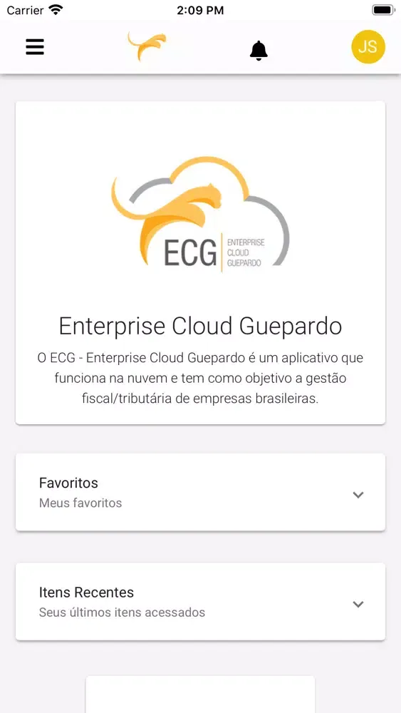 Captures d'écran de ECG–Enterprise Cloud Guepardo