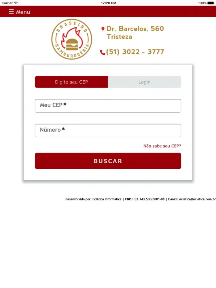 Screenshot di Braseiro Hamburgueria Delivery iPad 