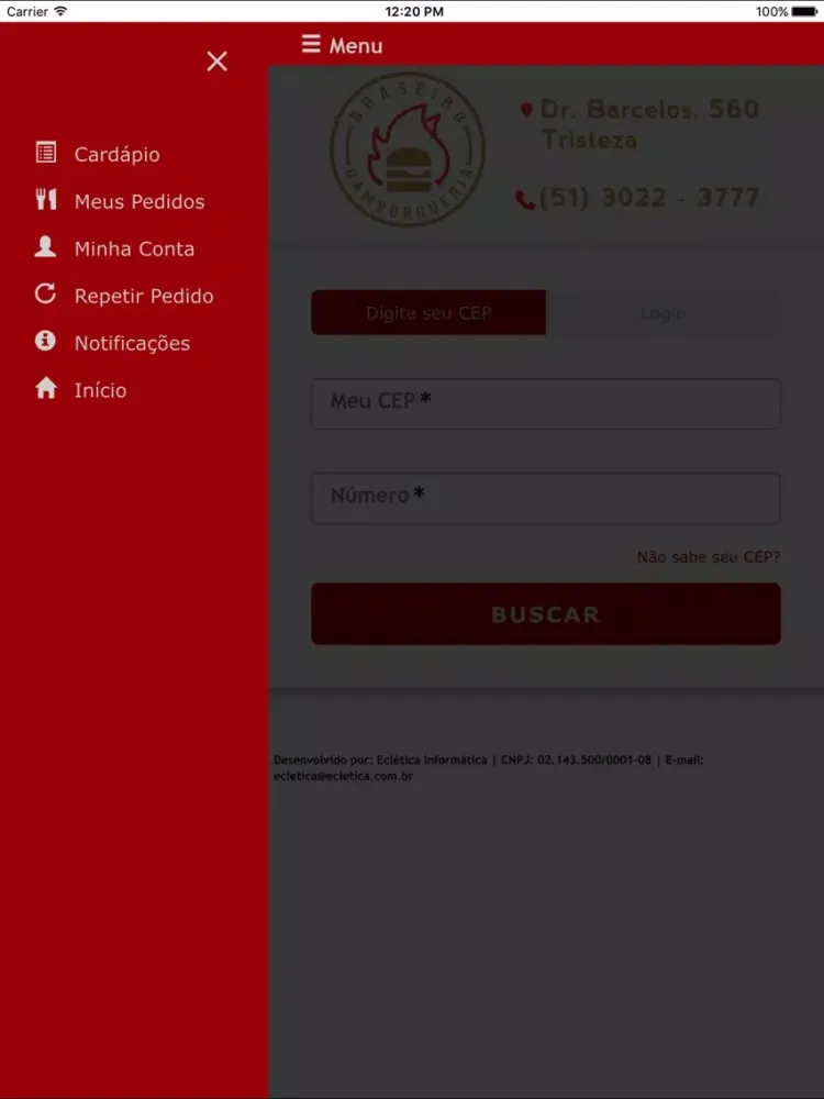 Screenshot di Braseiro Hamburgueria Delivery iPad 