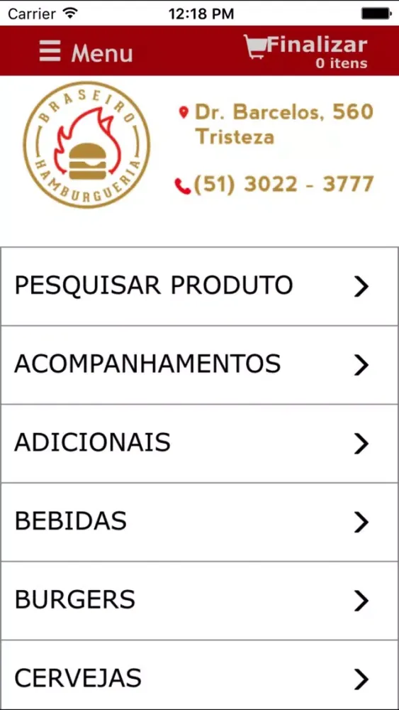 Screenshot di Braseiro Hamburgueria Delivery