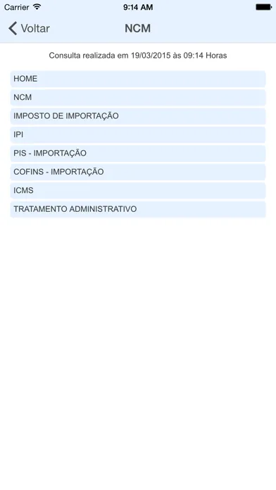 Capturas de tela do TECnet