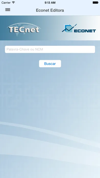 Capturas de tela do TECnet