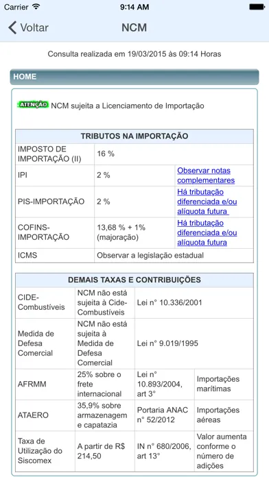 Capturas de tela do TECnet