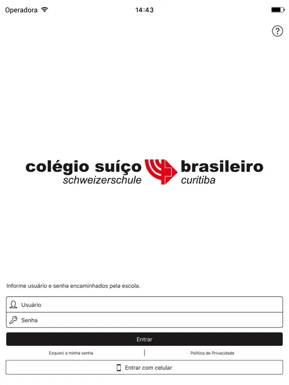 Capturas de tela do Colégio Suíço-Brasileiro PR iPad 