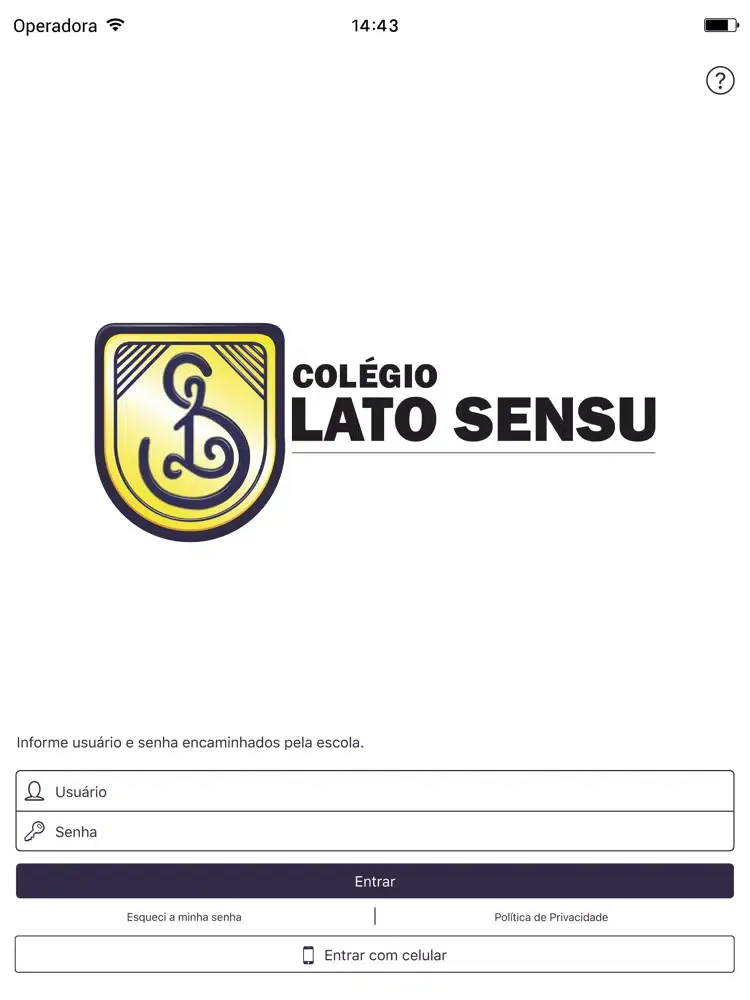 Capturas de tela do Colégio Lato Sensu iPad 
