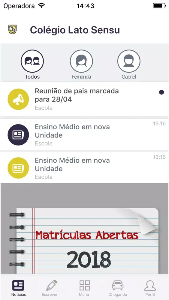 Capturas de tela do Colégio Lato Sensu