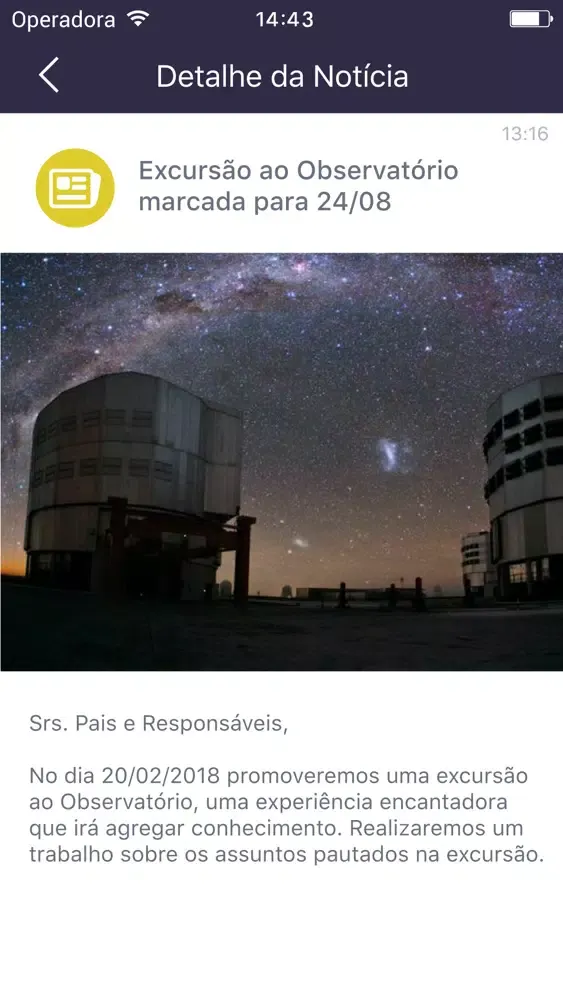 Capturas de tela do Colégio Lato Sensu
