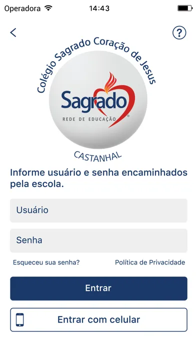 Capturas de tela do Colégio Sagrado - Castanhal