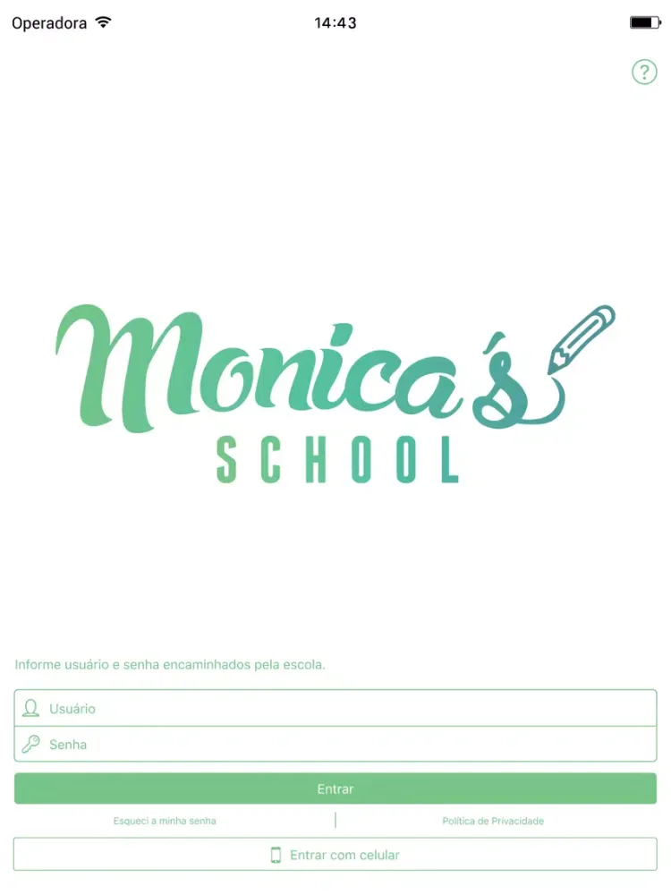 Tangkapan skrin Monica's School iPad 