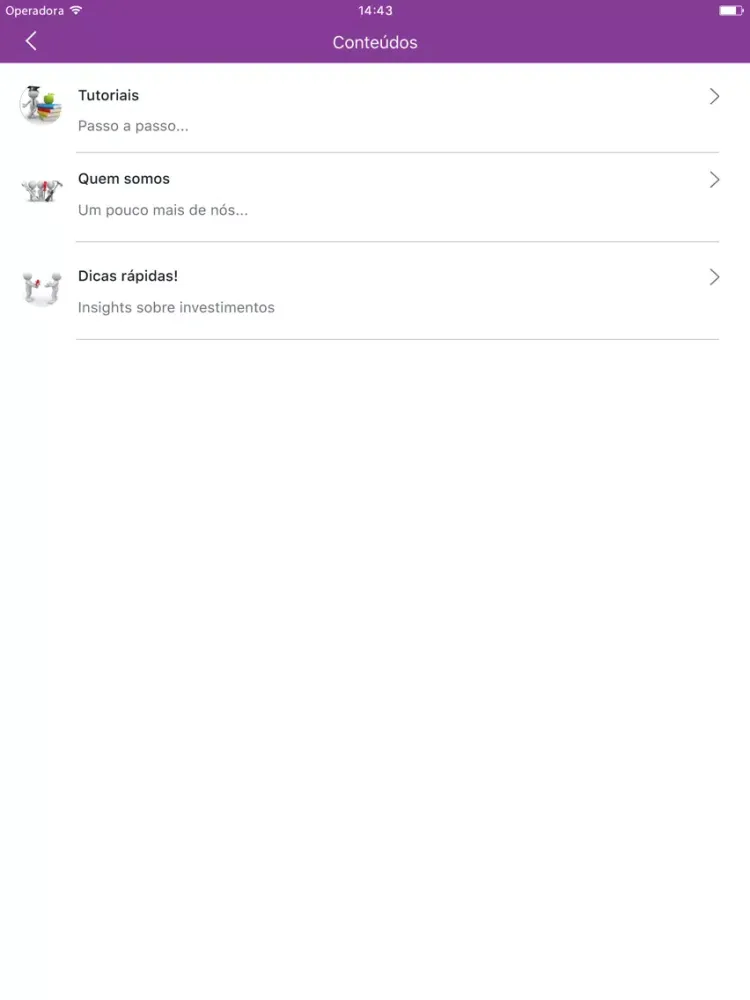 Ảnh chụp màn hình của Posso Investir iPad 
