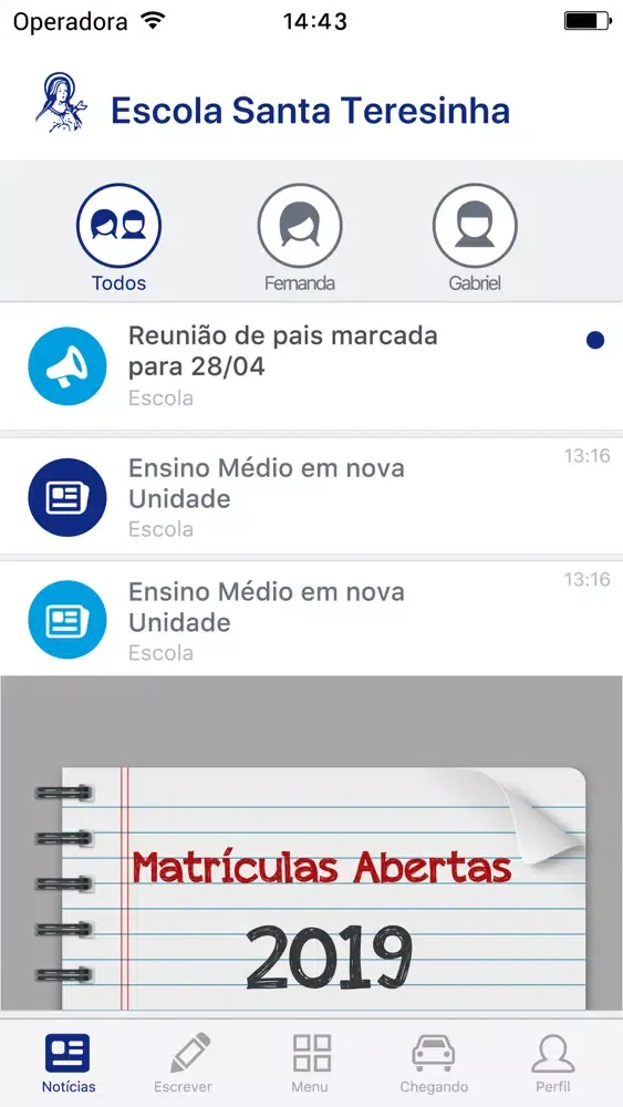 Capturas de tela do Escola Santa Teresinha