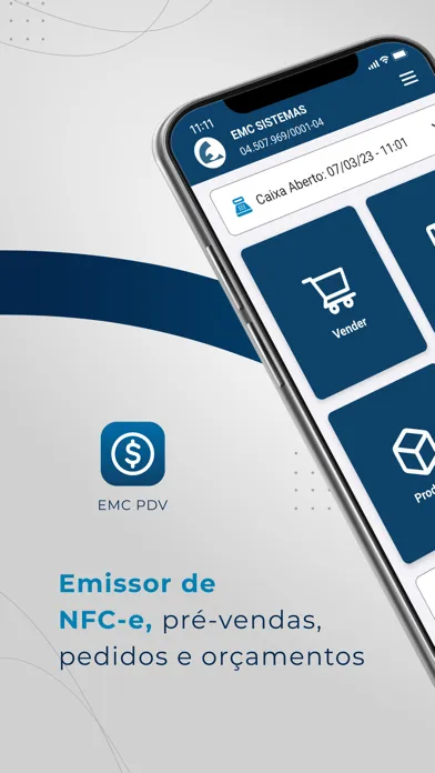 Capturas de tela do EMC PDV