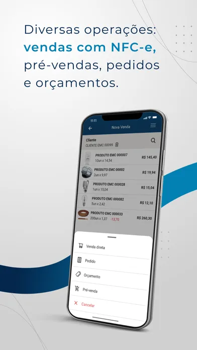 Capturas de tela do EMC PDV