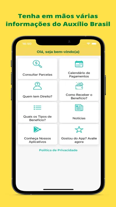Zrzuty ekranu Consulta Auxílio - Guia Rápido