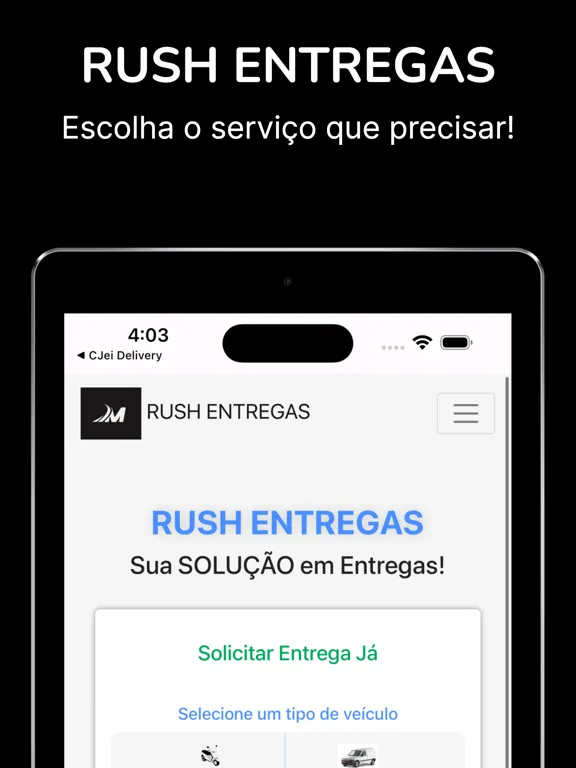 Rush Entregas iPad  Screenshots