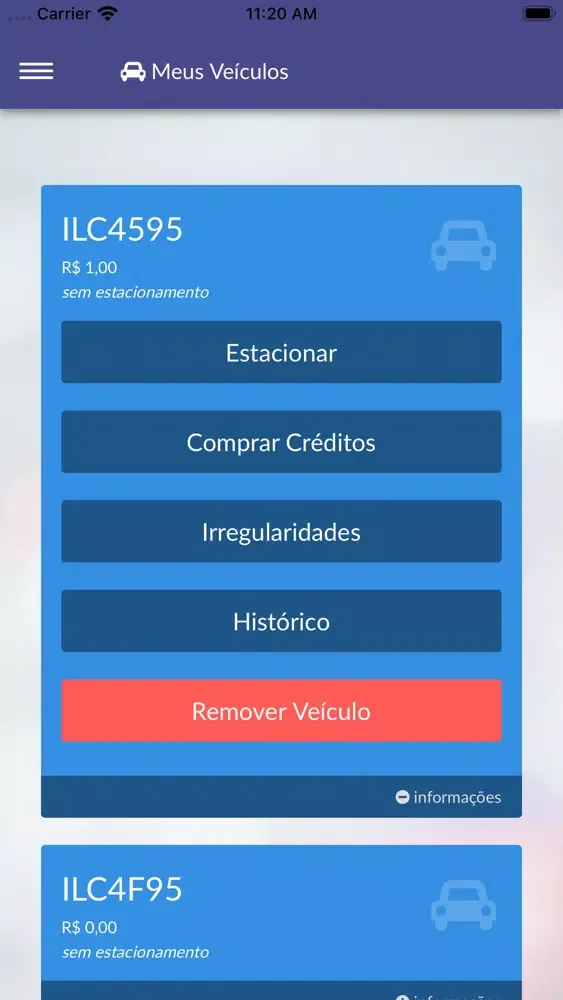 Captures d'écran de App Parking Porto Seguro