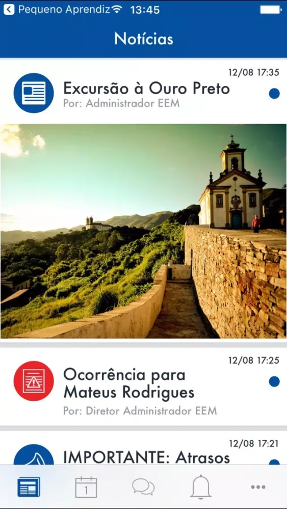 Tangkapan skrin Escola Atual