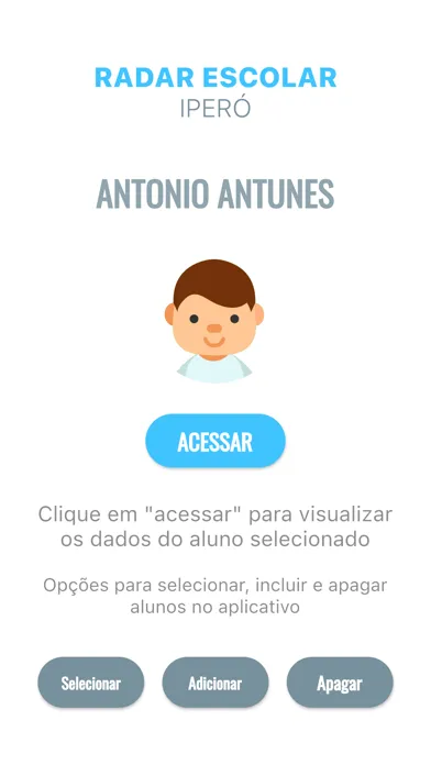 Capturas de tela do Radar Escolar Iperó