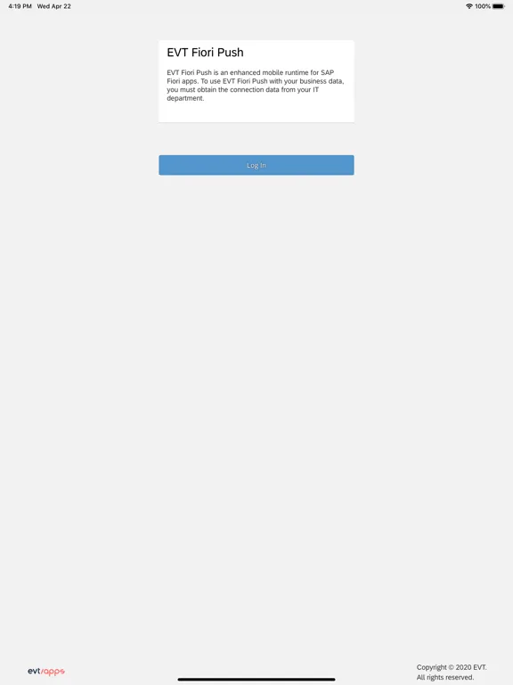 EVT Fiori Push iPad  Screenshots