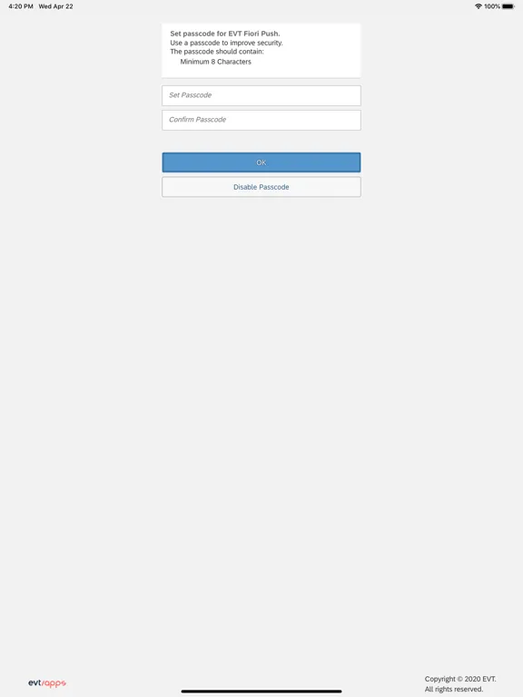 EVT Fiori Push iPad  Screenshots