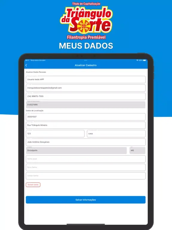 Triangulo da Sorte App iPad  স্ক্রিনশট