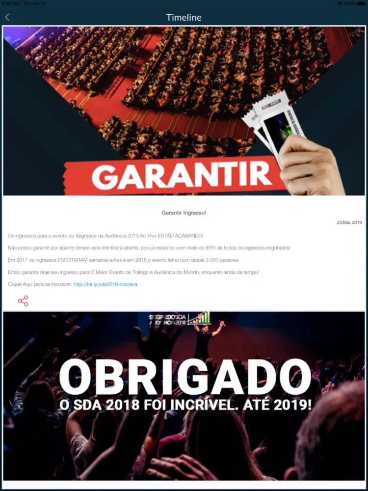 Capturas de pantalla de SDA 2019 iPad 