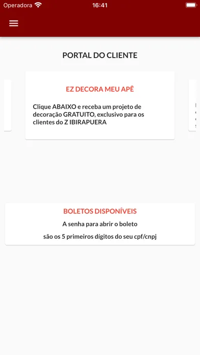 Tangkapan layar Portal do Cliente - EZTEC