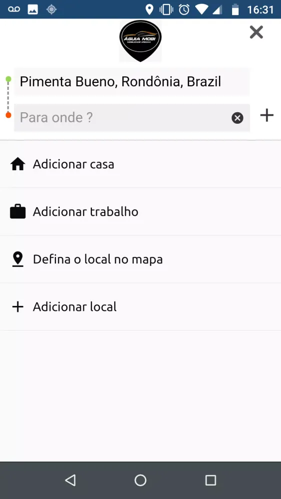 Aguia Mobi - Cliente Screenshots