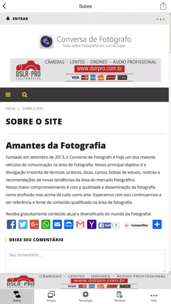 Tangkapan skrin Conversa de Fotografo