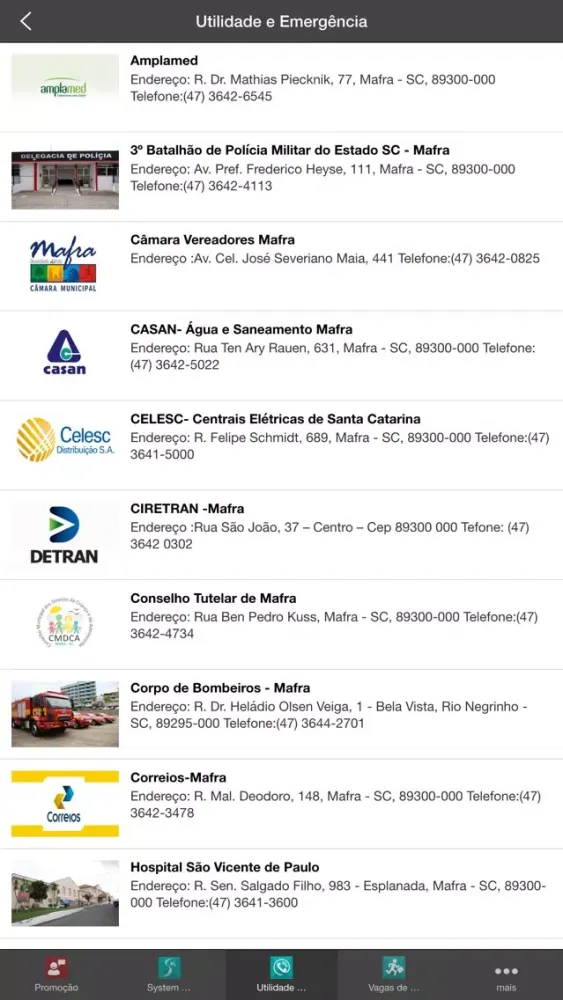 Zrzuty ekranu AppList Mafra e Região