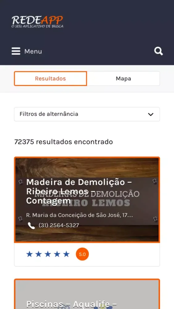Capturas de pantalla de RedeApp - O seu App de busca