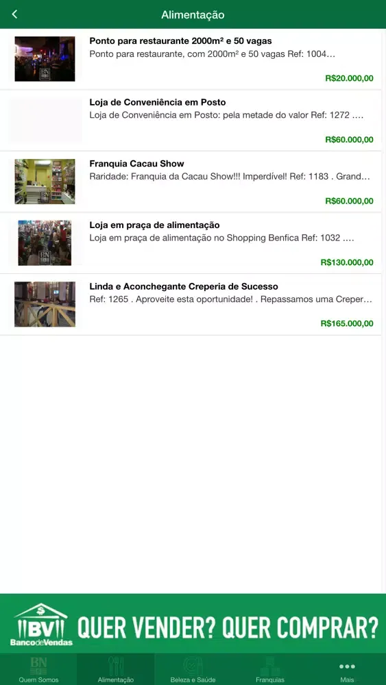 Banco de Negócios Screenshots